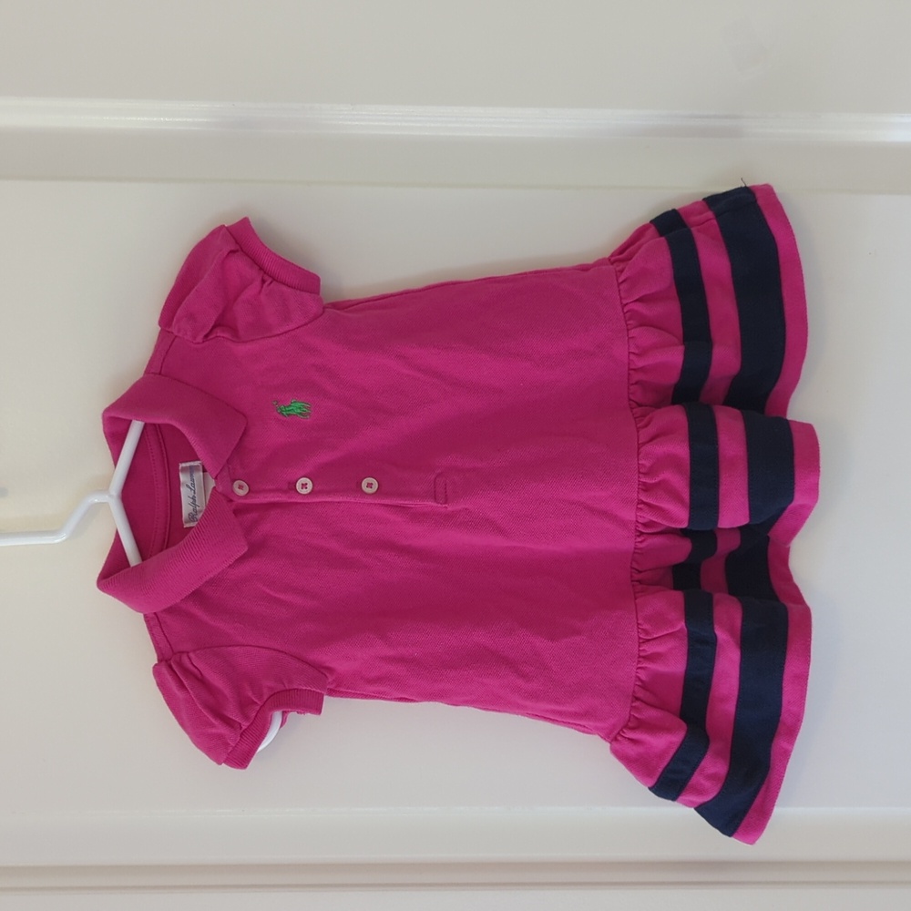 Ralph Lauren toddler polo‎ dress with ruffle bottom - Picture 3 of 6